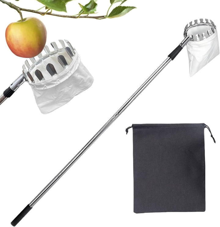 Obstpflücker Stange | Obstpflücker Mit Teleskopstiel - Rostfreier Edelstahl-Pflücker Für Avocados, B