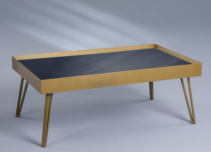 M2 Kollektion Tom 3 Couchtisch/Sofatisch, Metall, schwarz, gold, B/H/T= 100x39x60cm
