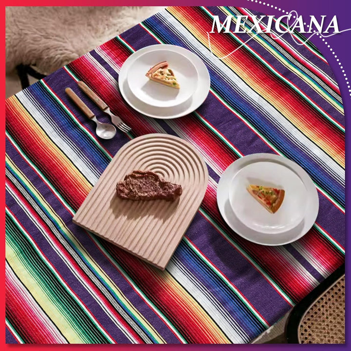 Liseng Mexikanische Decke Sarape Picknick Decke ÜBerwurf Tisch Decke Heiss Stange für Yoga, 150X215C