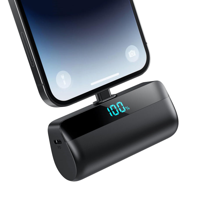 Mini Powerbank für iPhone 5200mAh, Upgrade 20W PD 3.0A Schnelles Aufladen Kompakt Power Bank mit LCD