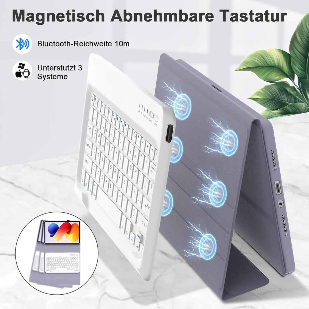 IVEOPPE Hülle mit Tastatur für Xiaomi Redmi Pad 2 Pro 12,1 Zoll, Bluetooth Magnetisch Tastatur für R