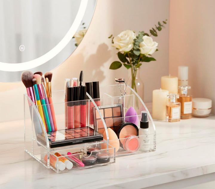 Osco AD01 Schreibtisch-Organizer aus klarem Acryl, Clear Acrylic Clear Acrylic Single, Clear Acrylic