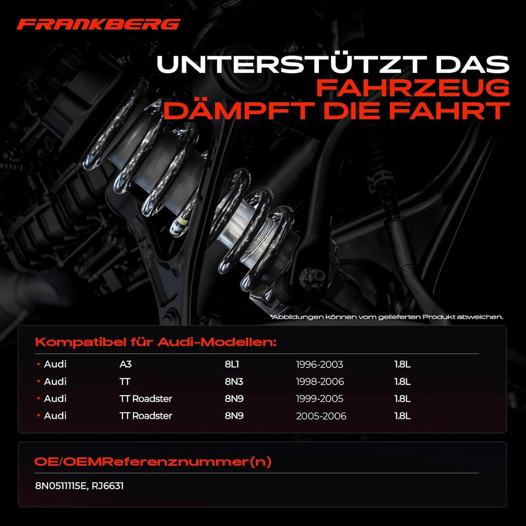 Frankberg 2x Federn Fahrwerksfeder Hinterachse Kompatibel mit A3 8L1 1996-2003 TT 8N3 1998-2006 TT R