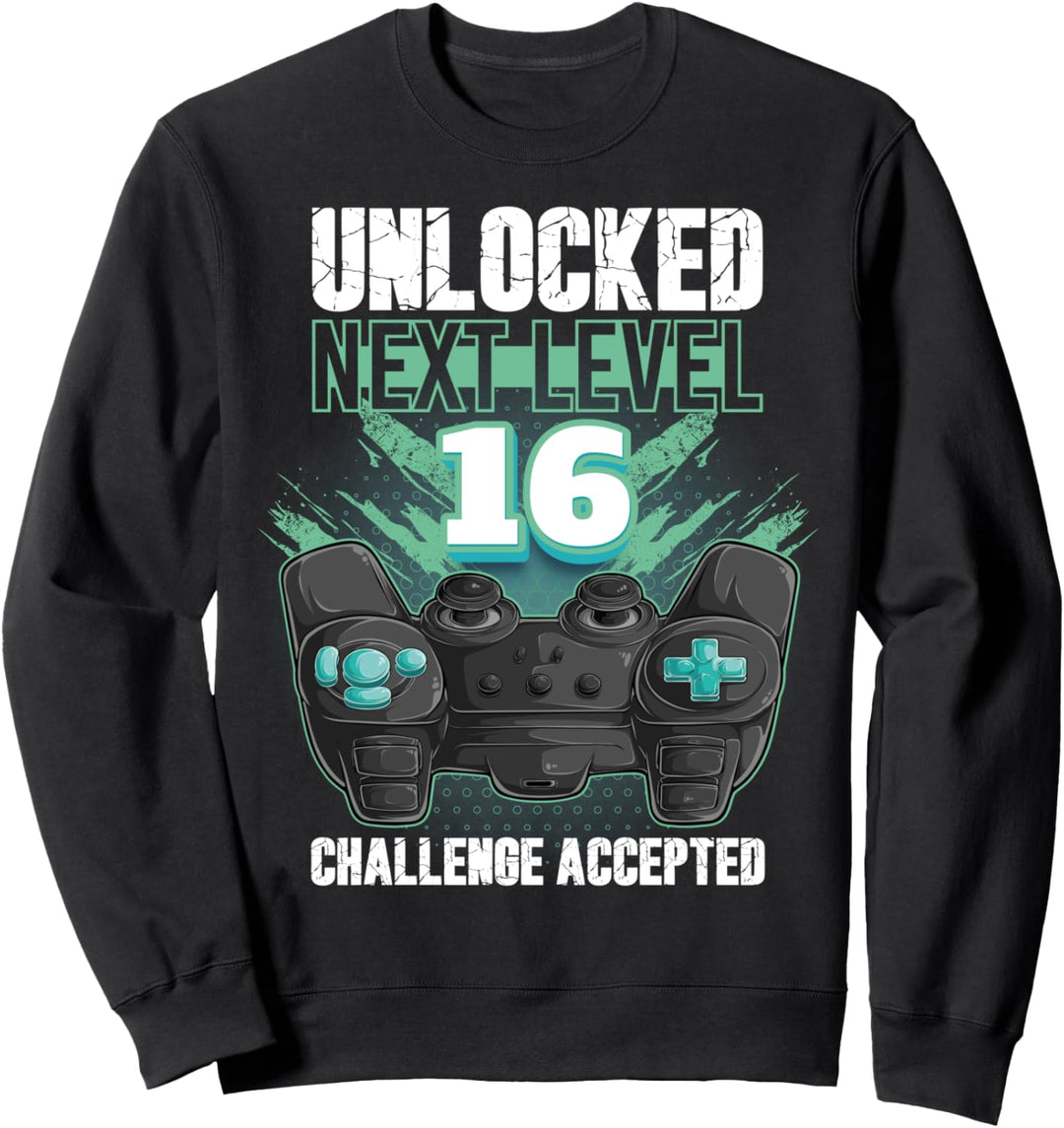 Gamer Level 16 Geburtstag Männer Frauen Jungen Mädchen Sweatshirt