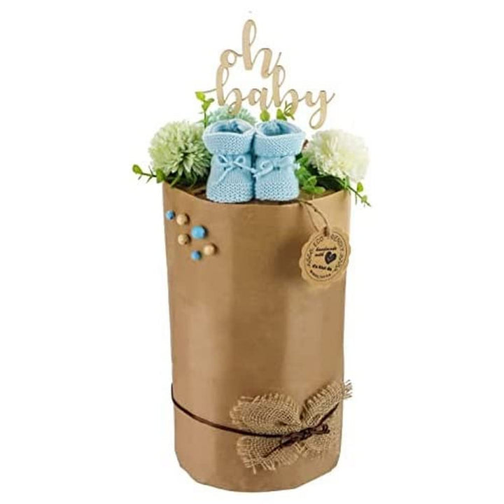 Öko Windeltorte ECO FRIENDLY aus Bio Windeln | Premium Geschenk zur Geburt | nahezu Plastikfrei* (L,
