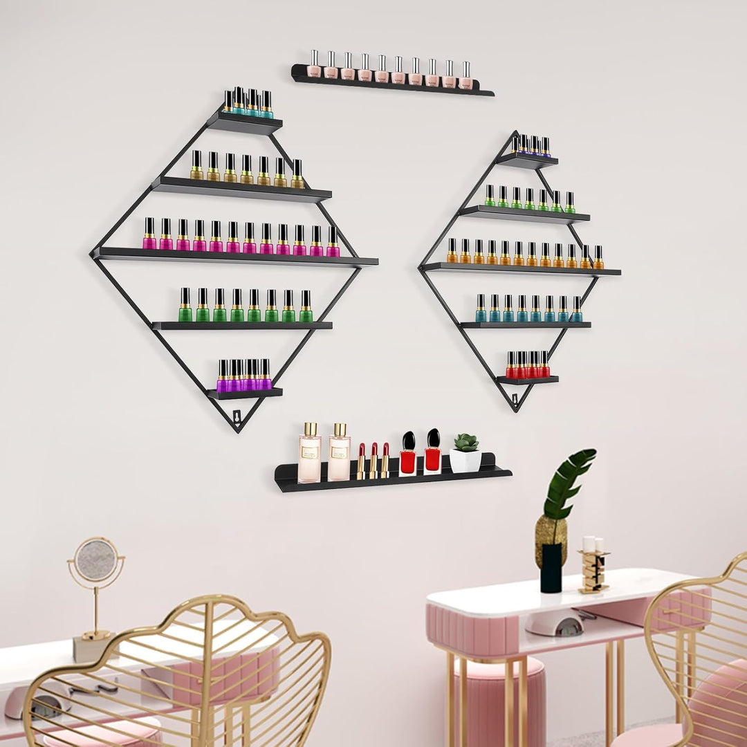 5 Ebenen Rhombus Nagellack Organizer Regal Display, Nagellack Regal, Wandregal Nagellackständer, Met