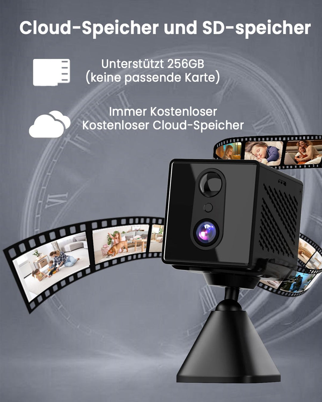 Mini Kamera,5G WiFi Überwachungskamera Innen,Kamera Überwachung Innen,Kostenloser Cloud-Speicher, La