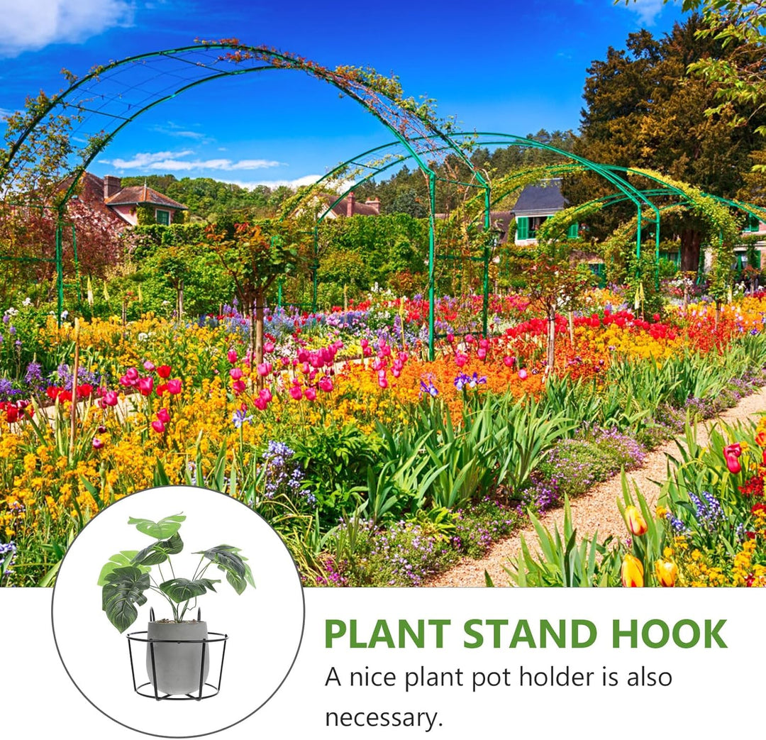 Yardwe Metall Blumentopfhalter 2 Stück mit Schwarzem Eisenrahmen Hängende Pflanzenhalterung für Gelä