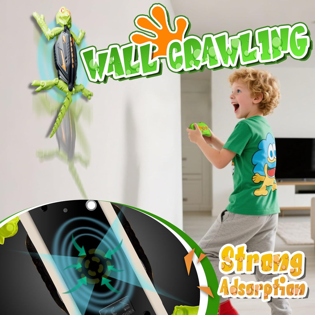 Wall Crawler Chamäleon Spielzeug, Wiederaufladbar Ferngesteuert Gecko, Eidechse Roboter mit leuchten