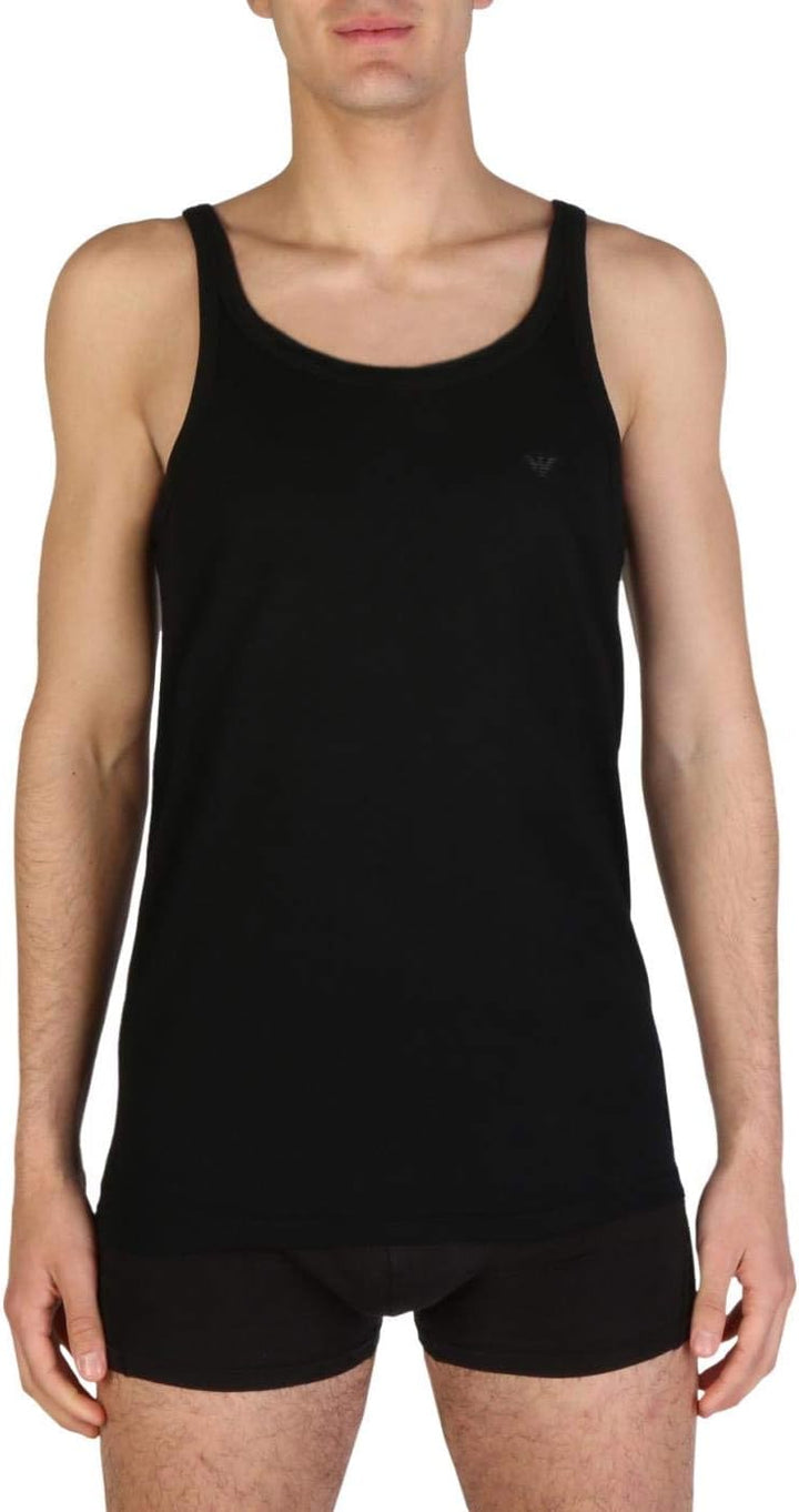 Emporio Armani Herren Schlafanzugoberteil (2er Pack), Black/Grey Melange