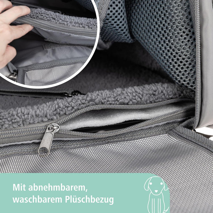 Kerbl Pet Tragetasche Vacation, Transporttasche, Transportbox, grau, 40 x 30 x 27 cm, für kleine Hun