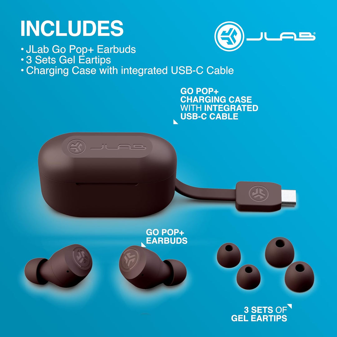 JLab Go Air Pop+ In Ear Kopfhörer kabellos Bluetooth, True Wireless Kopfhörer, 35+ Std Headphones, k