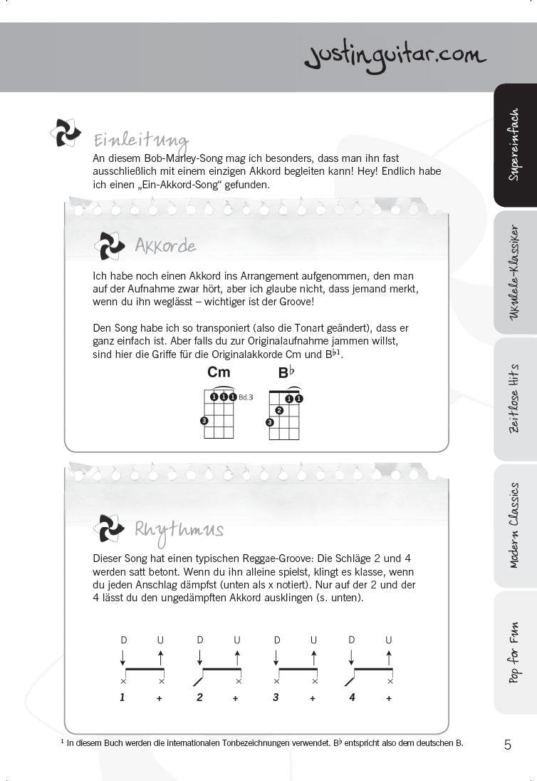 Justinguitar.com Ukulele: Noten, Sammelband für Ukulele: 25 grossartige Songs für die Ukulele mit Ti