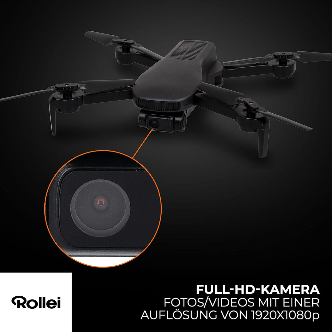Rollei Fly 80 Combo Drohne, WiFi-Live-Bild Übertragung, 6-Achsen Gyroskop, Full-HD-Kamera, lange Flu
