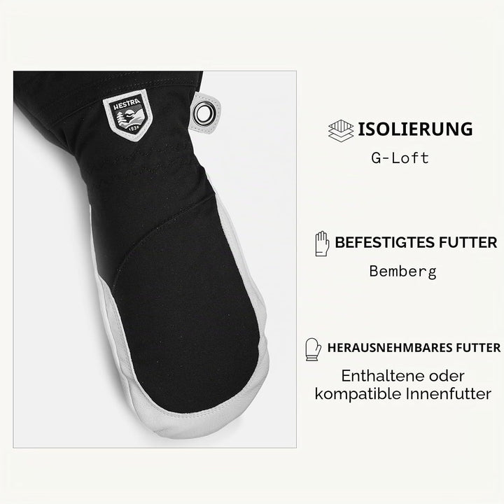 Hestra UK 7 / EU 40 Schwarz/Weiss, UK 7 / EU 40 Schwarz/Weiss