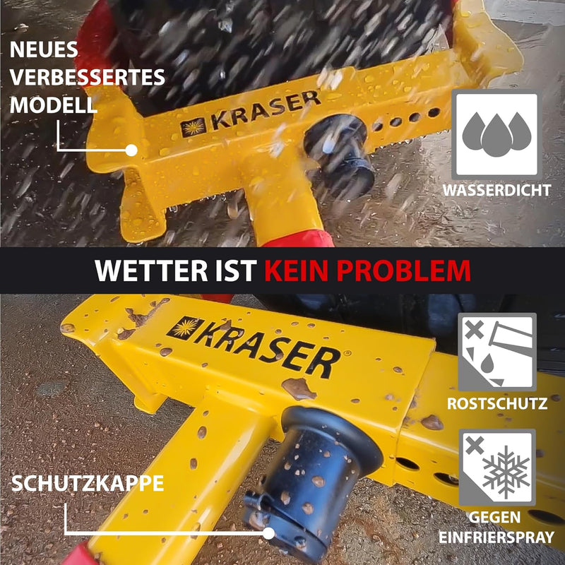 KRASER WA820 Wegfahrsperre Radkralle Reifenkralle, Parkkralle Diebstahlsicherung für Radklemmen, Uni