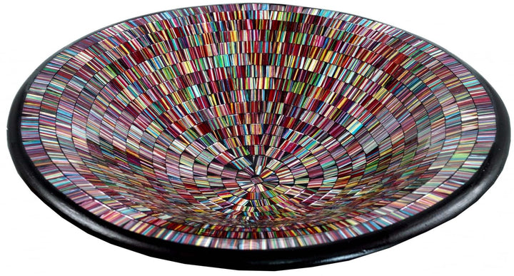 GURU SHOP Runde Mosaikschale, Untersetzer, Dekoschale, Handgearbeitete Keramik & Glas Obst Schale -