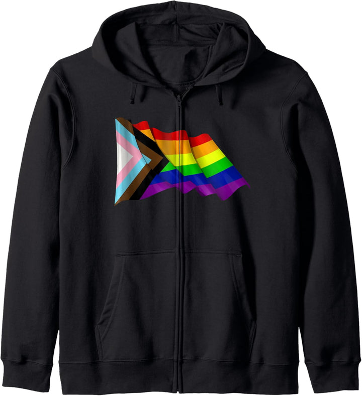 Inclusive Progress Pride Flag Gay Pride LGBTQ Rainbow Flag Kapuzenjacke