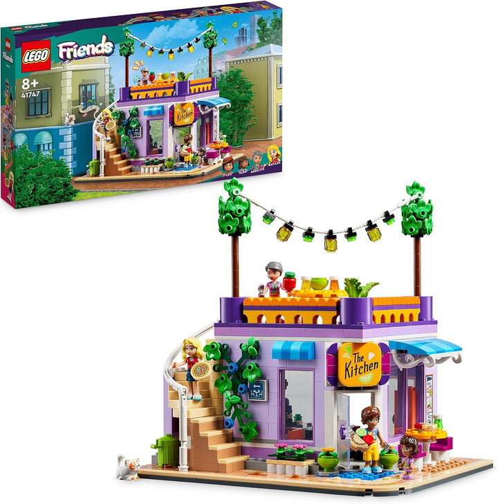 LEGO 41747 Friends Heartlake City Gemeinschaftsküche Spiel-Set mit Koch-Zubehör, 3 Mini-Puppen und d