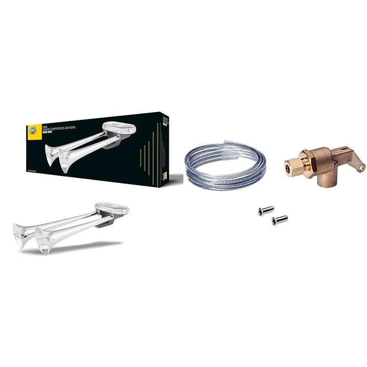 HELLA 3PB 005 411-001 Fanfare + Schalter, Hupe Bundle mit Schalter&Kabel, Bundle mit Schalter&Kabel