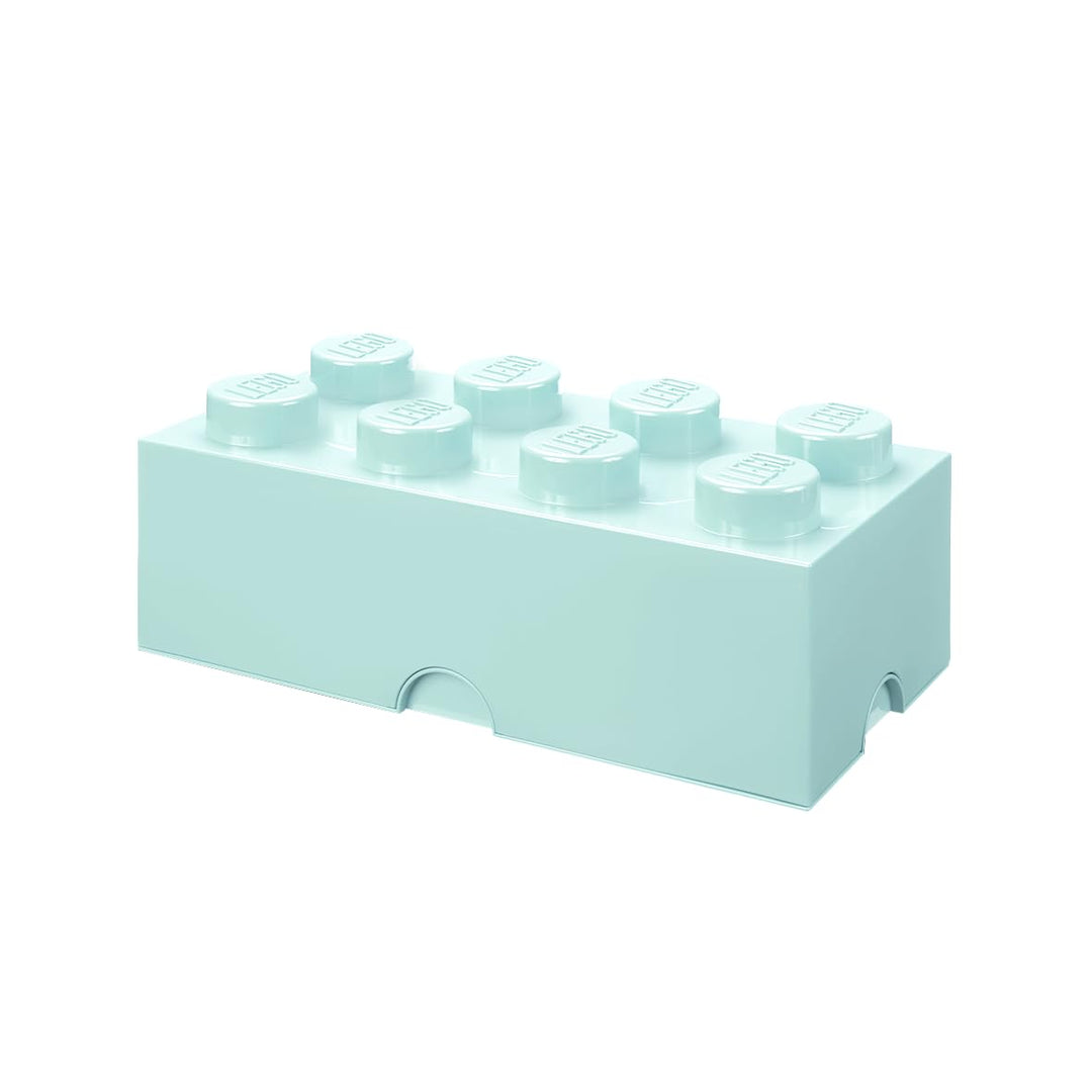 LEGO Aufbewahrungsstein, 8 Noppen, Stapelbare Aufbewahrungsbox, 12 l, mintgrün Aqua Blau, Aqua Blau