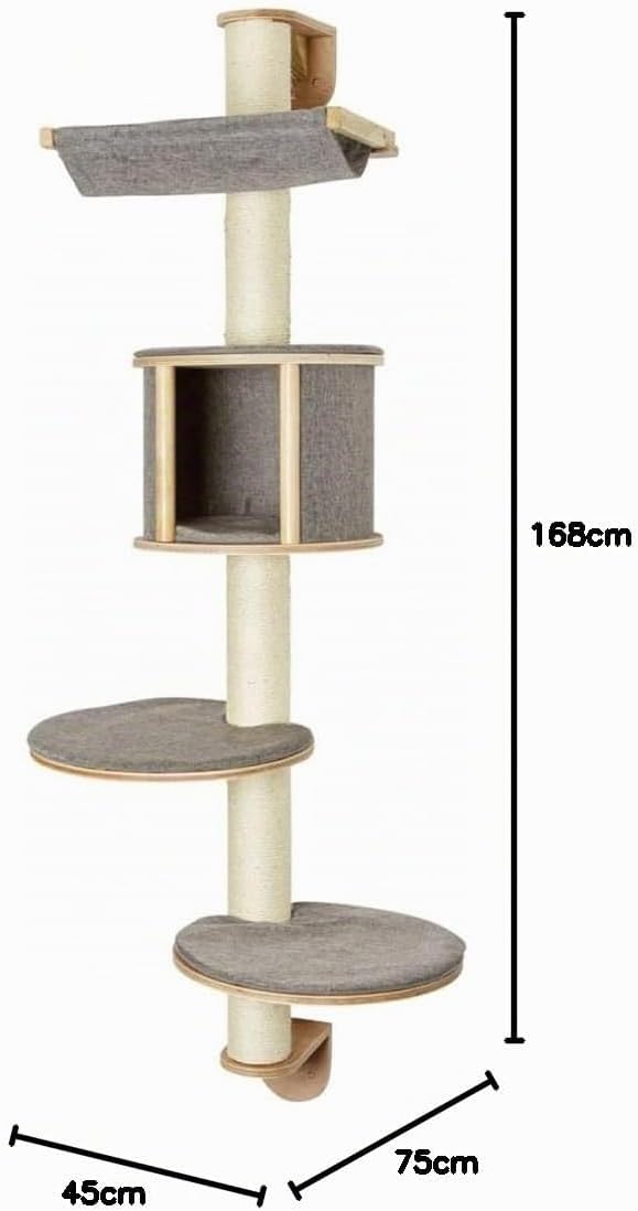 Kerbl 81540 Wandkratzbaum Dolomit Tofana, 168 x 75 cm, grau 1 Stück (1er Pack), 1 Stück (1er Pack)