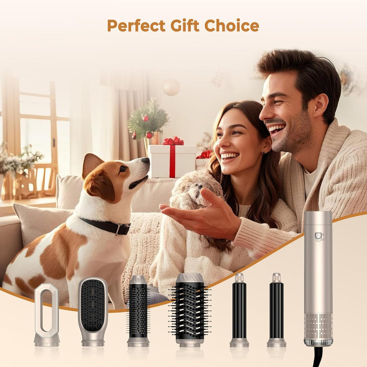 UKLISS Hairstyler 6 in 1 Air Styler Set- für Locken, Volumen, Glätten und Trocknen- 1000W Föhnbürste