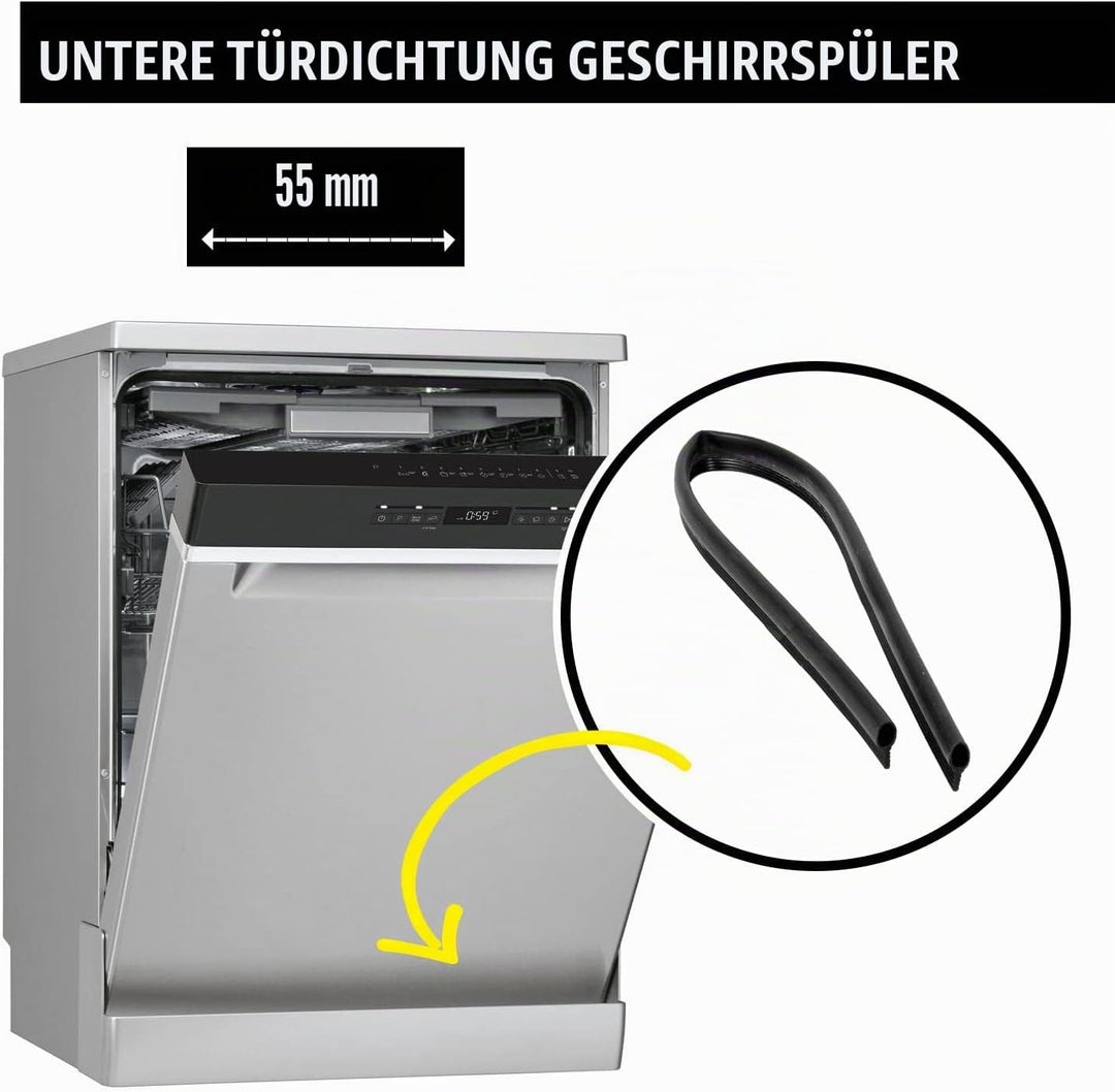 BSSTORE 481246668912 Türdichtung für Geschirrspüler, Unterseite - Universal kompatibel für - 550 mm