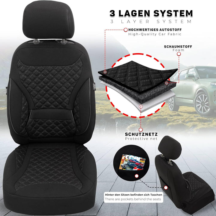 BREMER SITZBEZÜGE Mass Sitzbezüge Schonbezüge für Mercedes GLK X204 ZM4 ZM4 - Schwarz GLK X204, ZM4