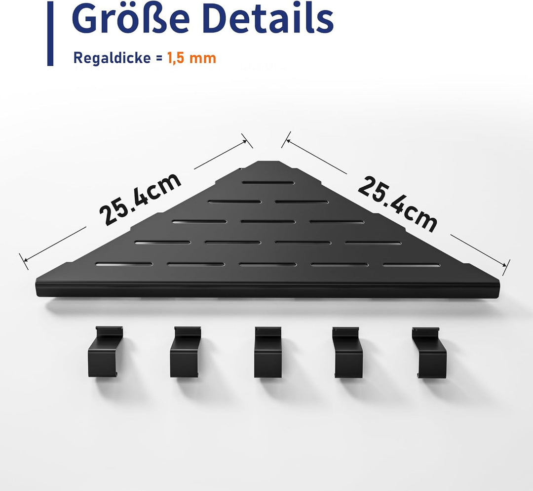 Eck-Duschregal Edelstahl 304,Eckregal Dusche 25.4cm,Duschablage Ecke für Badrenovierung,Eckablage Du