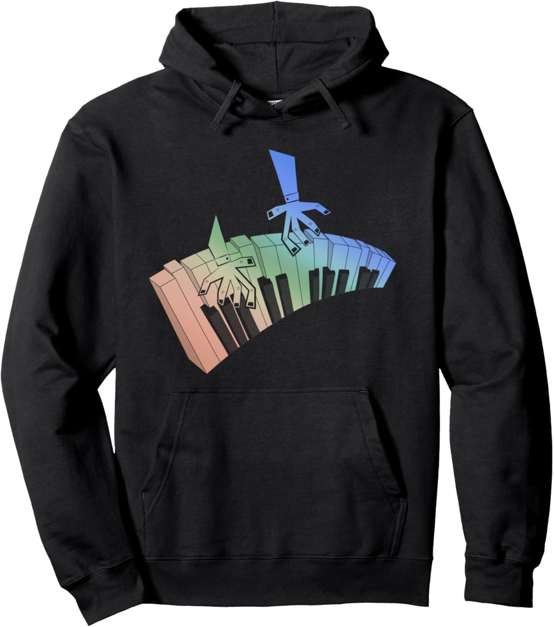 Klavierspieler Pianist Musiker Farbenfrohes Keyboard Klavier Pullover Hoodie
