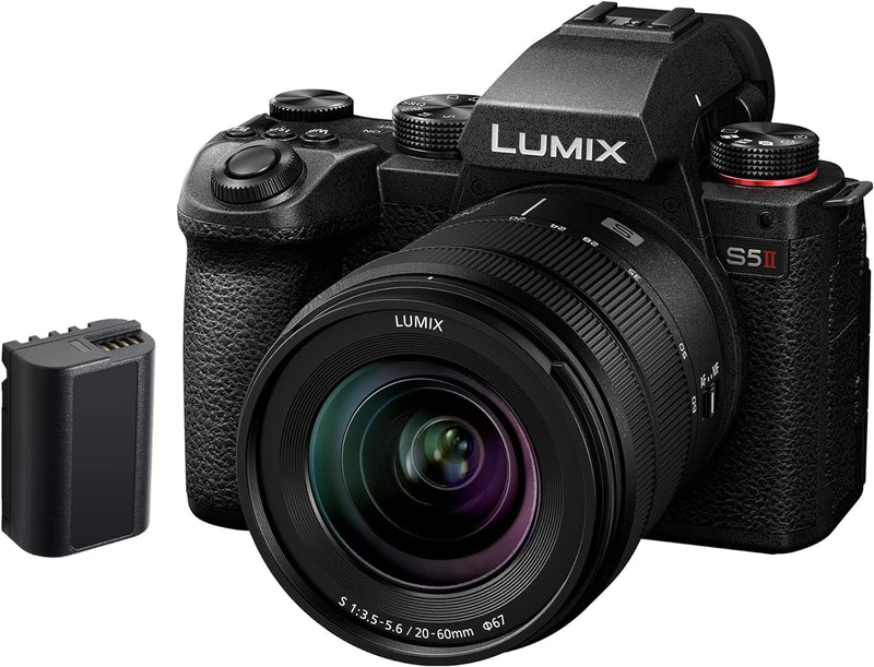 Panasonic LUMIX DC-S5 II Spiegellose Vollformat Kamera mit 20–60 mm F3,5–5,6 Objektiv, 4K 60p und 6K