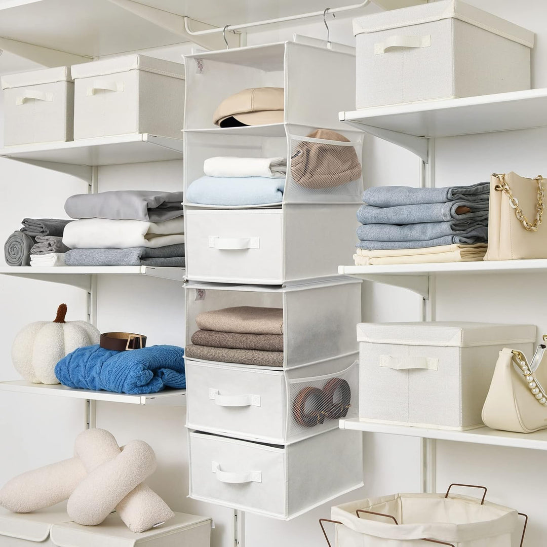 GRANNY SAYS Hängeorganizer Schrank, 1 Stück Hängeregal Stoff mit Schubladen, Weiss Hängeaufbewahrung