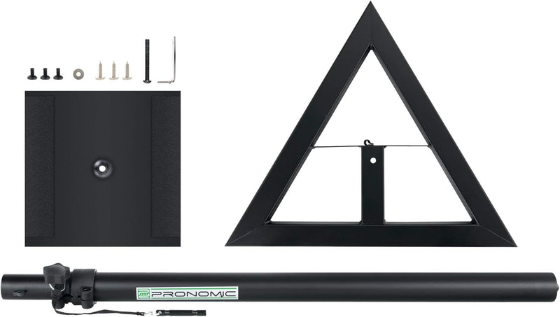 Pronomic 2X SLS-10 Stativ für Studio Monitor Ständer (verstellbar 80cm bis 130cm, Dreiecksbasis, Gum