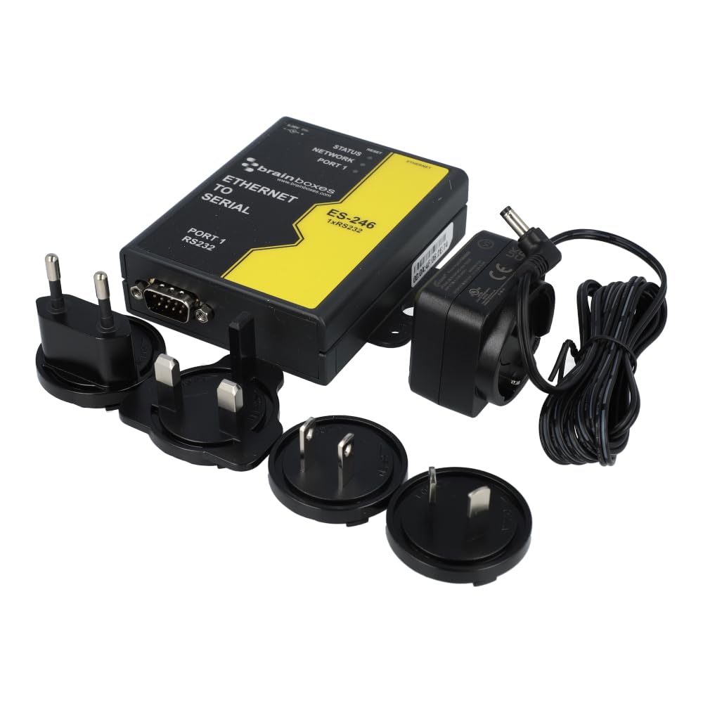 ES-246 | BRAINBOXES 1-PORT RS232 ETHERNET TO SERIAL ADAPTER