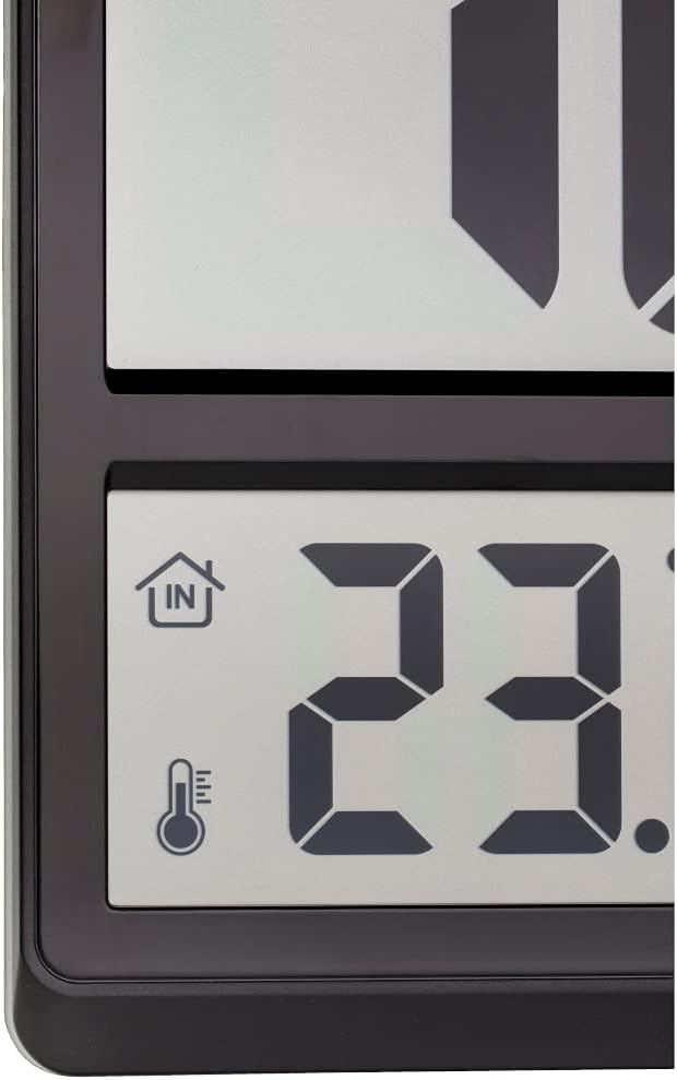 TFA Dostmann Digitale XL Wanduhr, 60.4521.01 (Schwarz mit Batterien), Schwarz mit Batterien