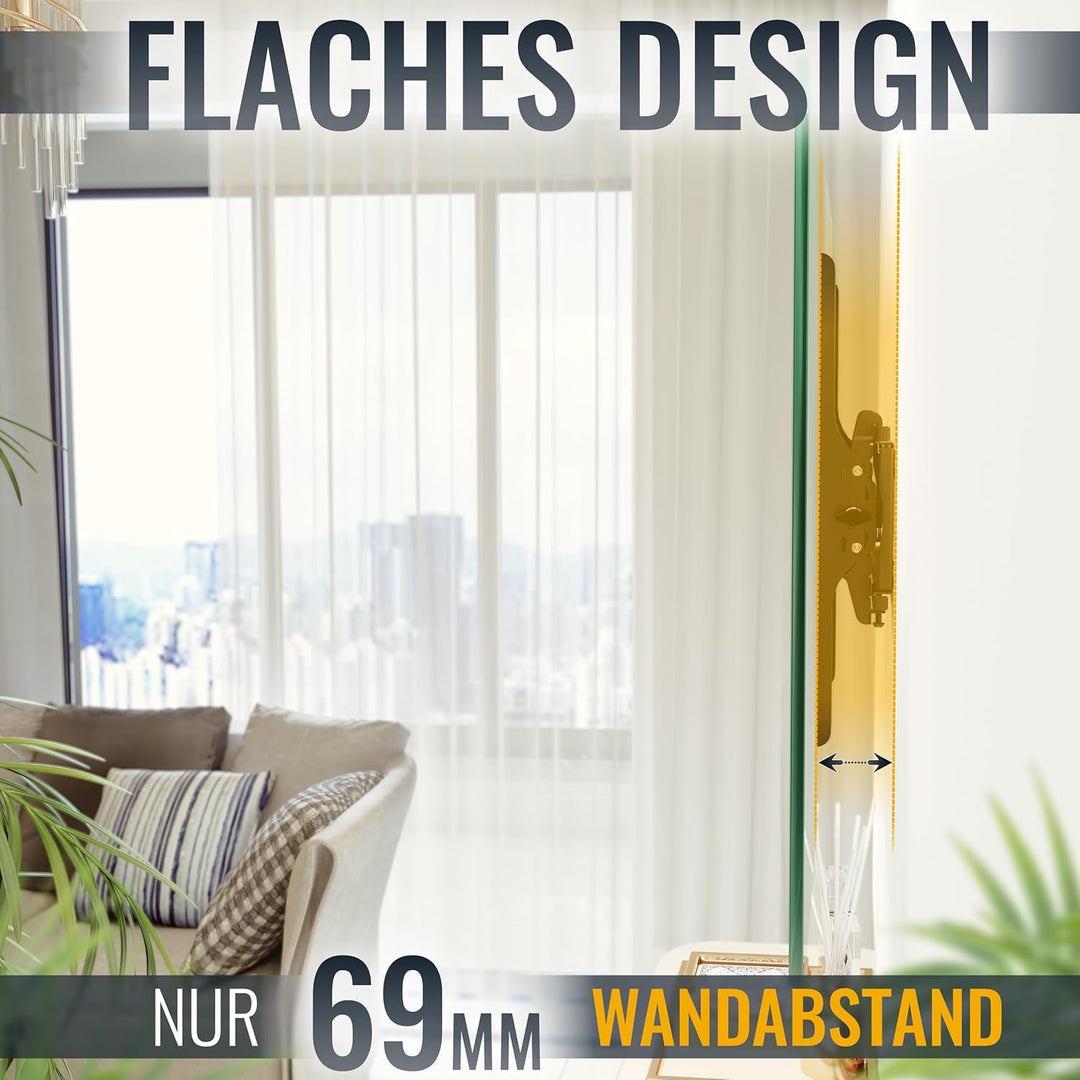 RICOO TV Wandhalterung Fernseher Halterung Neigbar Flach Ultra Slim für 32-65 Zoll R09 RICOO Wandhal