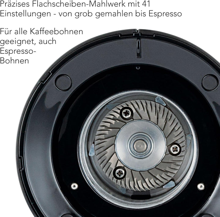 Wilfa SVART UNIFORM+ Elektrische Kaffeemühle I 41 Mahlgrade I 58mm Edelstahl-Flachmahlkopf I inkl. W