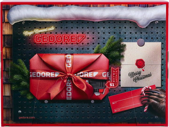 Gedore Red Adventskalender 2025, 51 teilig, Werkzeugkalender für Männer, Männer Geschenk, R33003151,
