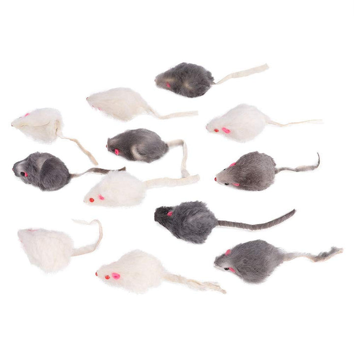 JTLB Katzenspielzeug-Maus, Spielzeug, 12 Mäuse aus Kaninchenfell, 14 X 10 X 4, 12 Stück, Haustier-Ka