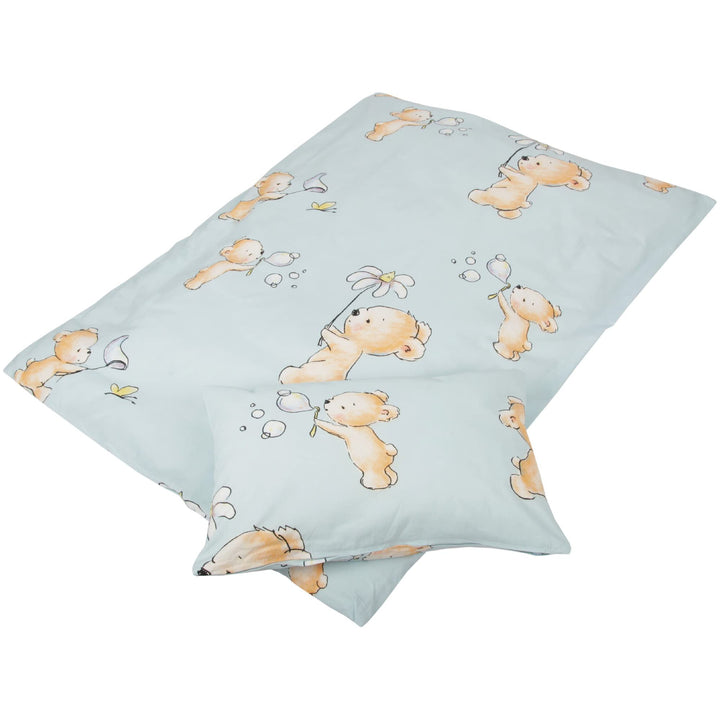 Kinder Betten-Set inkl. Bettwäsche 2-tlg (100x135cm / 40x60cm) Bettdecken Set, Bettbezug aus 100% Ba