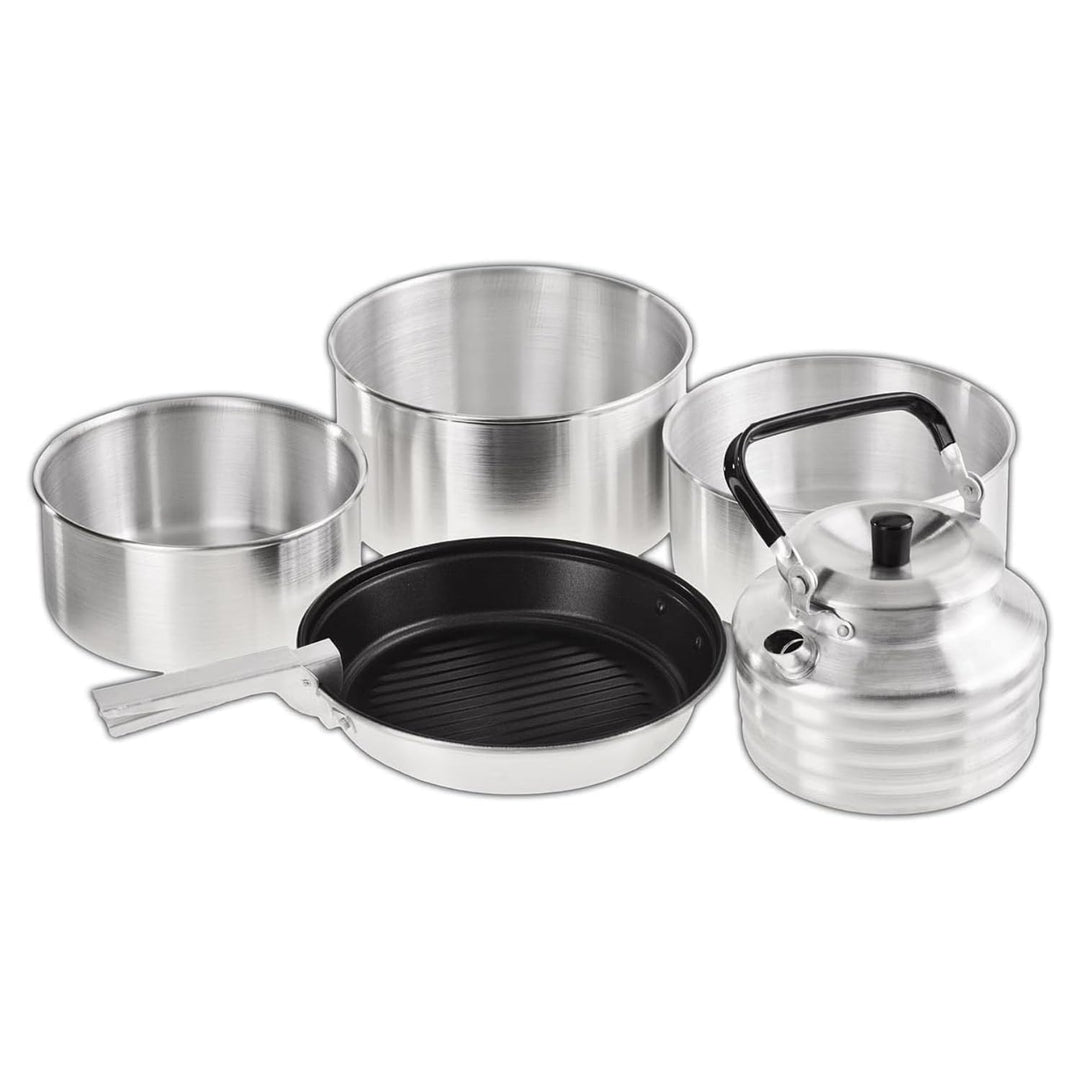Black Crevice Camping-Kochset I Camping-Kochgeschirr aus Aluminium I Outdoor-Kochgeschirr-Set I 3 Ca