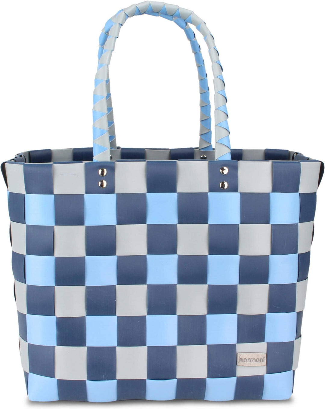 normani Einkaufstasche geflochten mit Henkeln - Tragetasche extra robust Farbe Classic/Namaka Classi