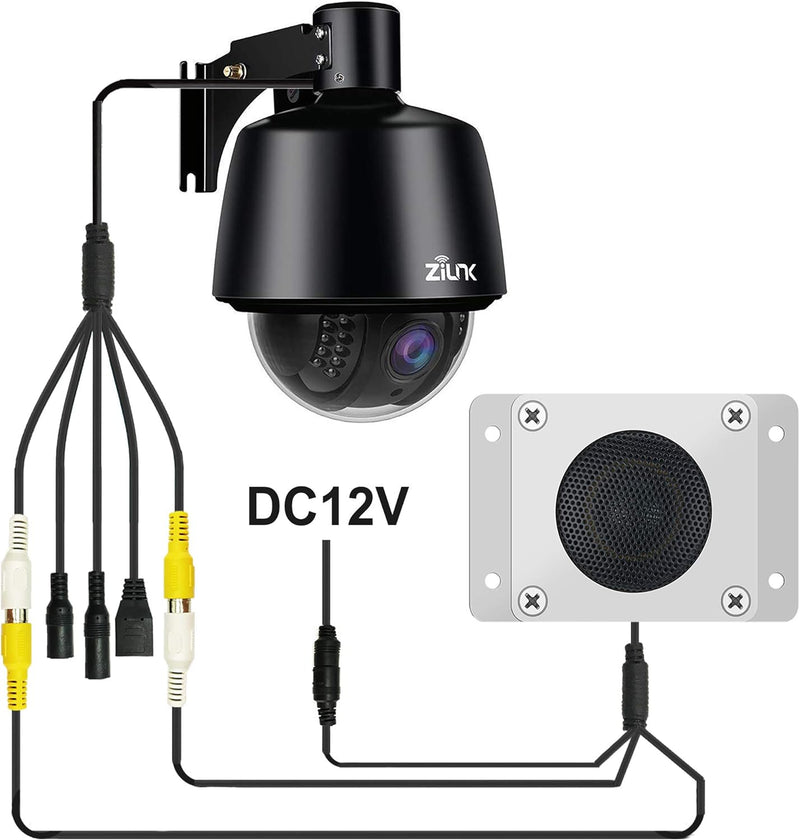 ZILNK Outdoor Lautsprecher Hochempfindliches Mikrofon Audio-Aufnahme Aussen, 2 in 1-Gerät für IP-Kam