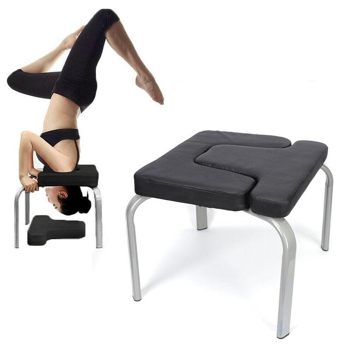 Yoga Hocker Kopfstandhocker Kopfstand Yoga Stuhl Fitness Bench Schwarz,Yoga Bank für Fitnessstudio,A