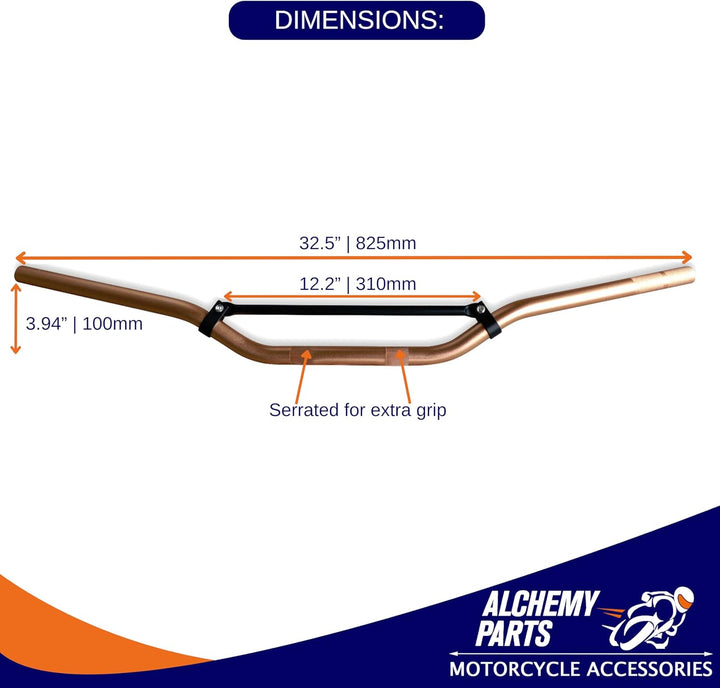 Motorrad Lenker Für Trail Motocross Streetfighter Scrambler Verspannt - 22mm 7/8" - Gold, Gold, Gold