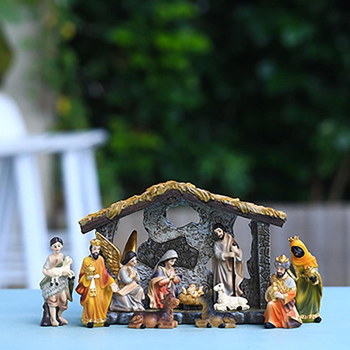 Gereton Die Real Life Krippe, Weihnachtskrippe Stabil, Religiöse Krippenfiguren Krippenhaus Statuen