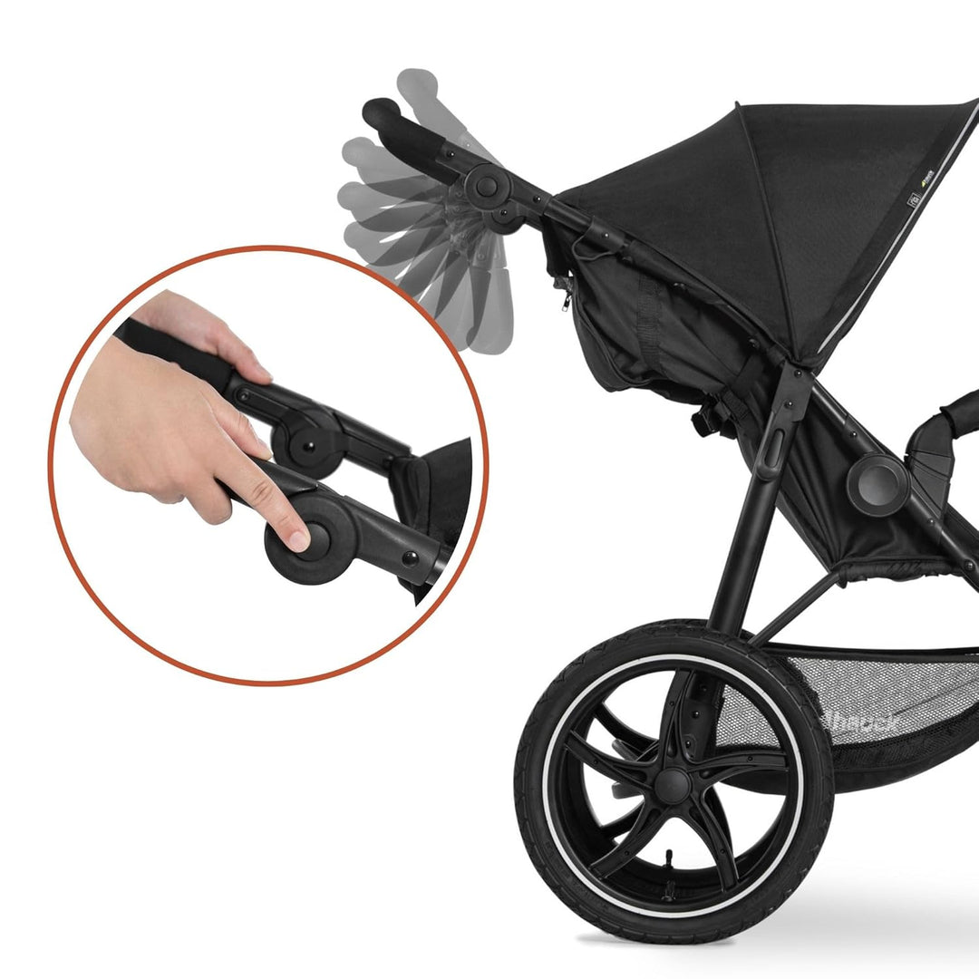 Hauck Kinder Buggy Runner 2, Grosse Luftreifen 3 Rad, Bis 25 kg, mit Liegefunktion und Netzfenster,