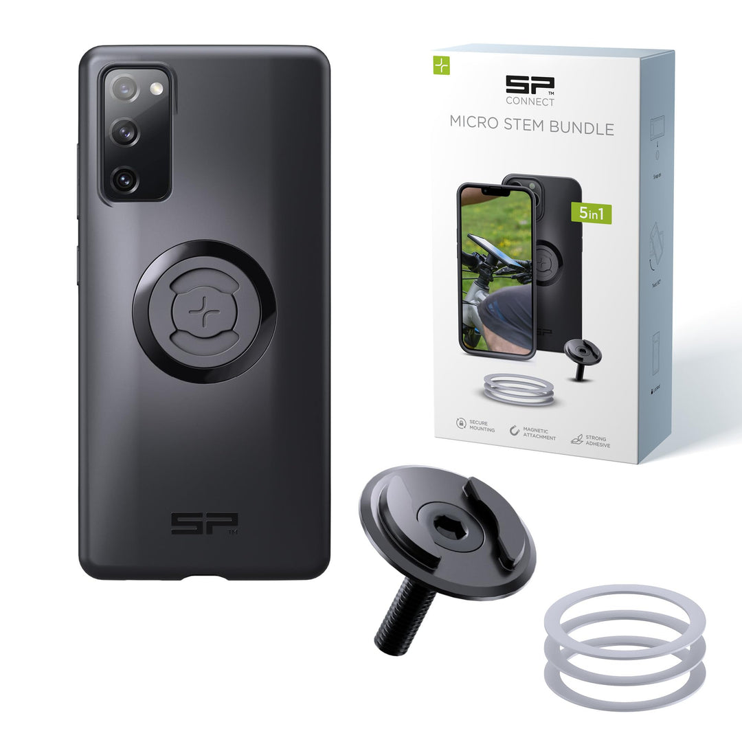 SP CONNECT Micro Stem Bundle | SPC+ | für Samsung S20 FE Handy Halterung für den fahrradlenker | Sma