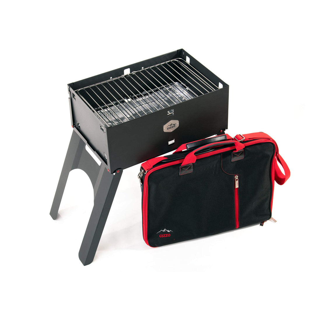 Innovativster BBQ-Grill Gizzo, Tragbare Grill, Mobiler Holzkohlegrill, Transportabler, Camping, Pick